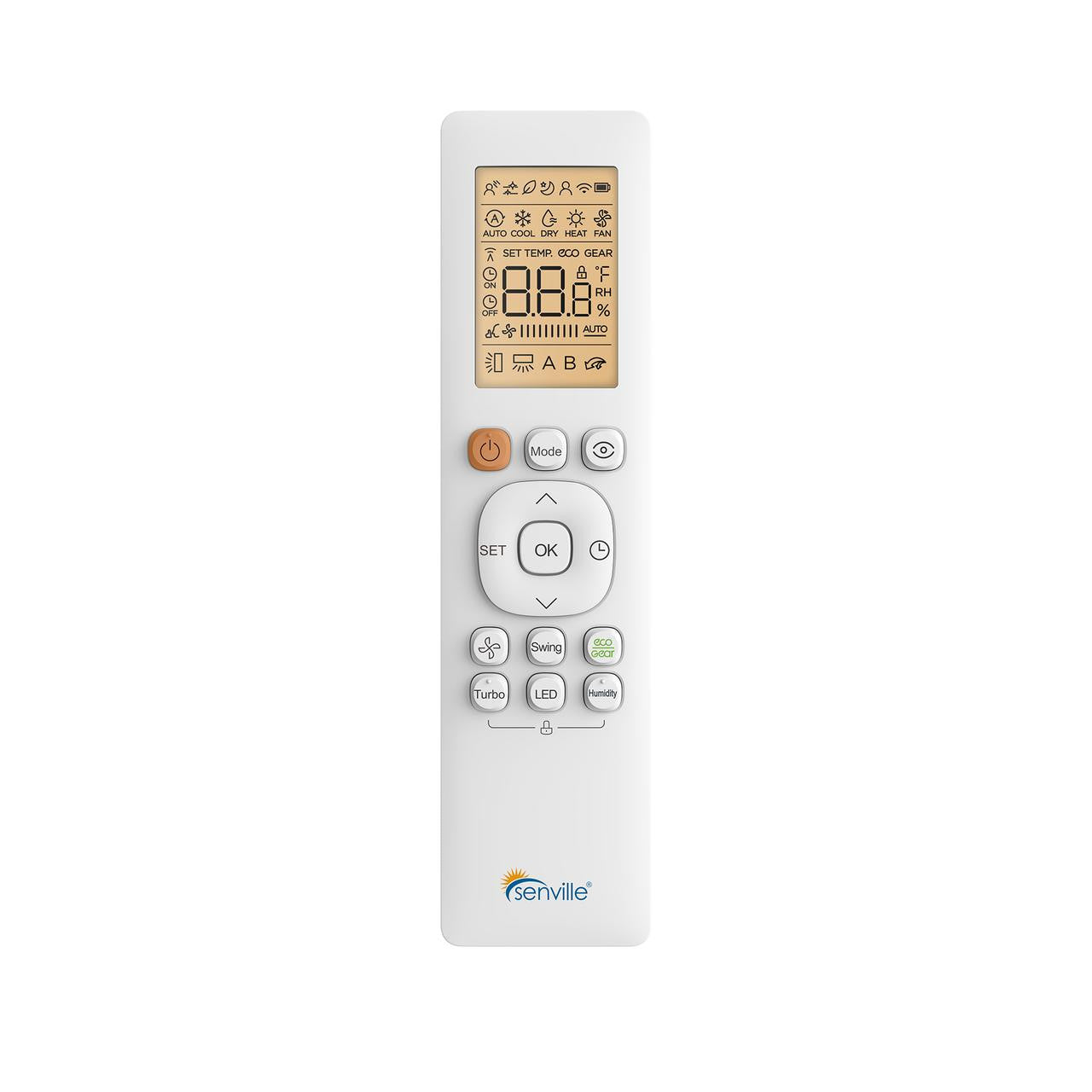 Mini split remote control with LCD display and button keypad