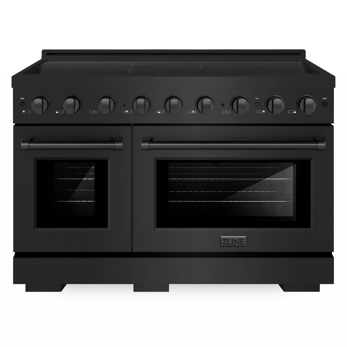 ZLINE 48-Inch Paramount Induction Range with 7 Element Cooktop and 6.7 Cu. Ft. Electric Double Oven in Black Stainless Steel (SINRB-48)