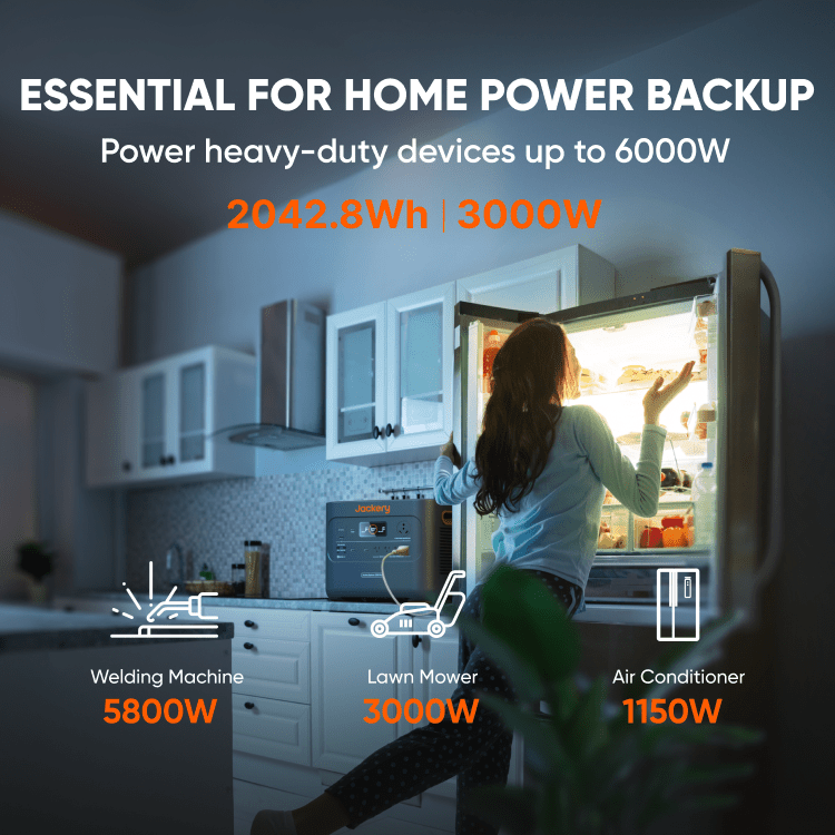 Jackery portable power station with foldable solar panel beside it
