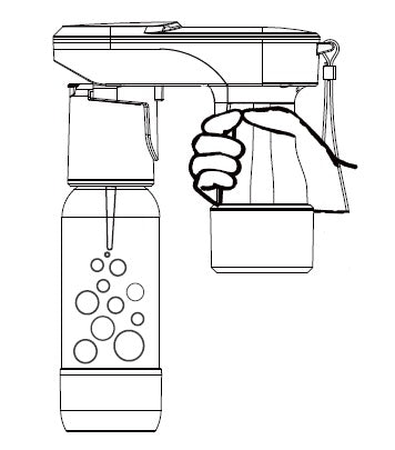 Line diagram of spritzer carbonating machine with hand pumping CO2