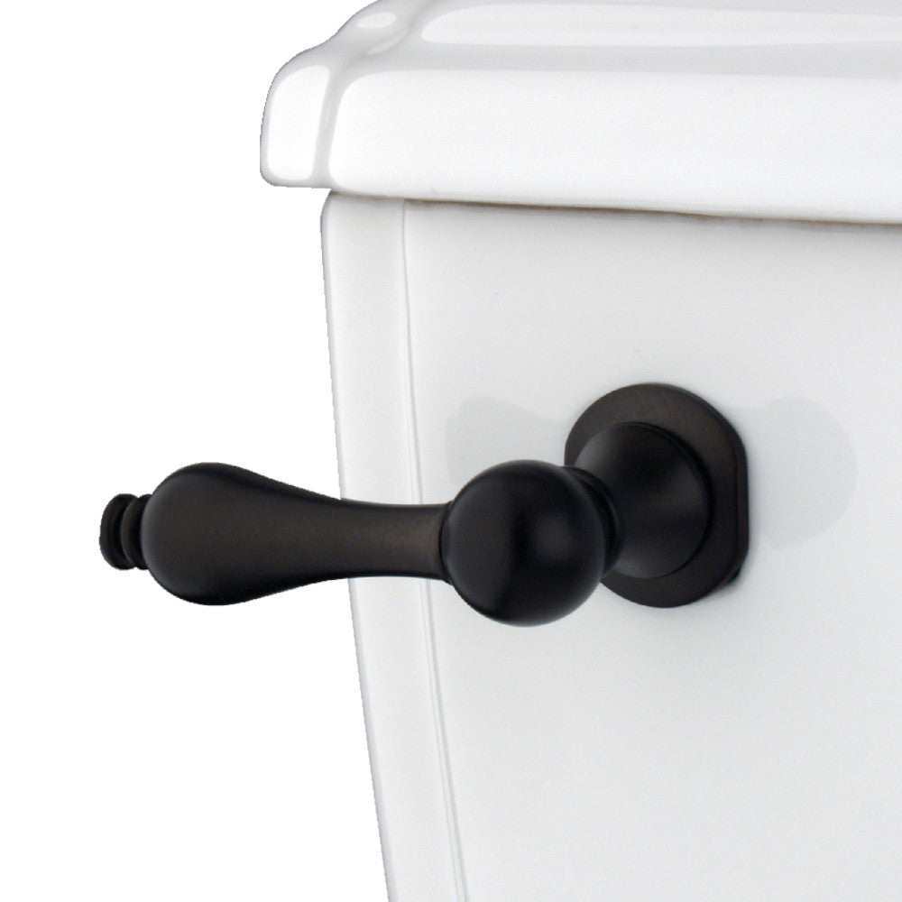 Victorian toilet tank lever with dark bronze finish, front mount, left/right installation