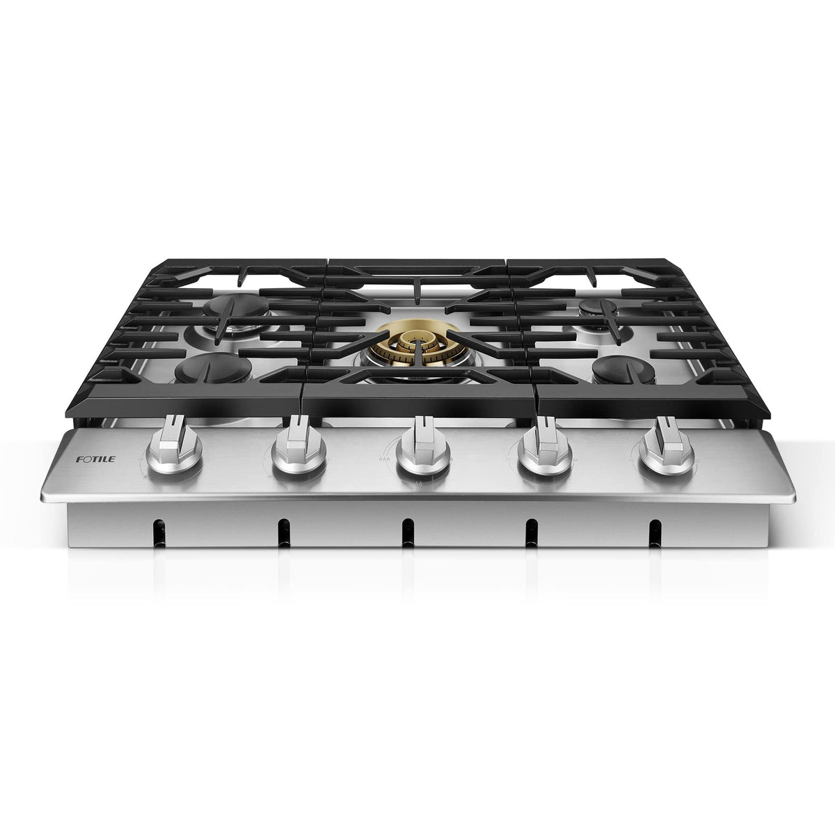 Fotile 30-Inch Tri-Ring Series Gas Cooktop with 5 Sealed Burners, 21,000 BTU Tri-Ring Burner, Cast-Iron Grates, and Range Hood Sync in Stainless Steel (GLS30501)
