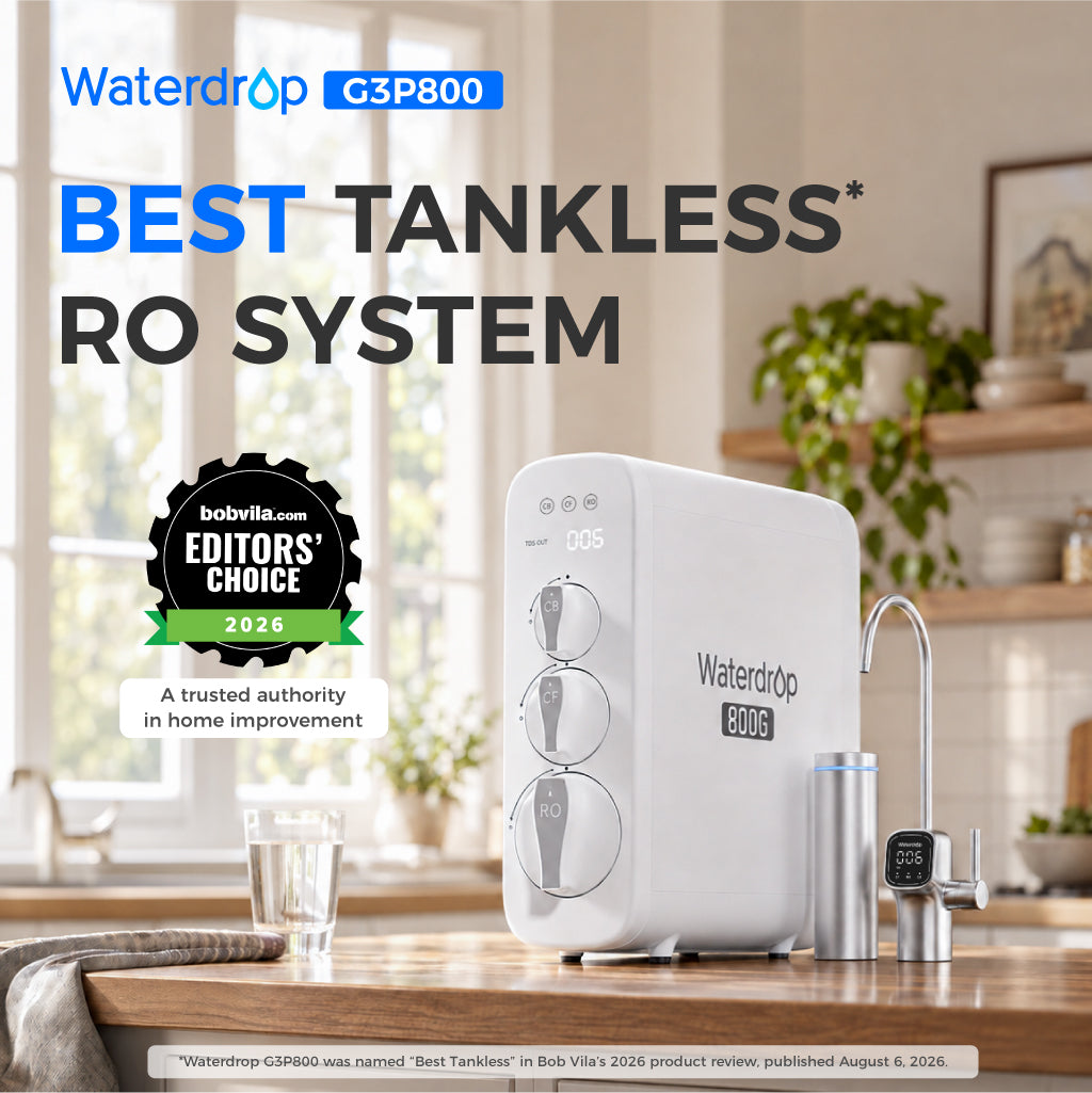 Waterdrop Reverse Osmosis System with UV Sterilizing Light, 800 GPD Fast Flow, NSF/ANSI 42 & 53 & 58 & 372 Certified, 3:1 Pure to Drain, Tankless Under Sink RO Water Filter System, LED Purifier, Smart Faucet (WD-G3P800-W-FC)
