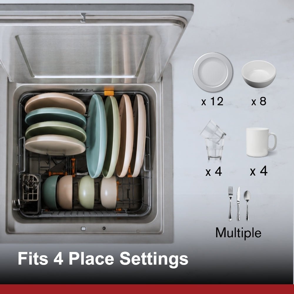 Fotile VersaWash 3-in-1 In-Sink Produce Cleaner and Dishwasher with HydroJet & Turbulence Technology, 4 Place Settings, 15-Minute Quick Wash, and Triple Drying System - Left Dishwasher in Black (SD2F-P5L)