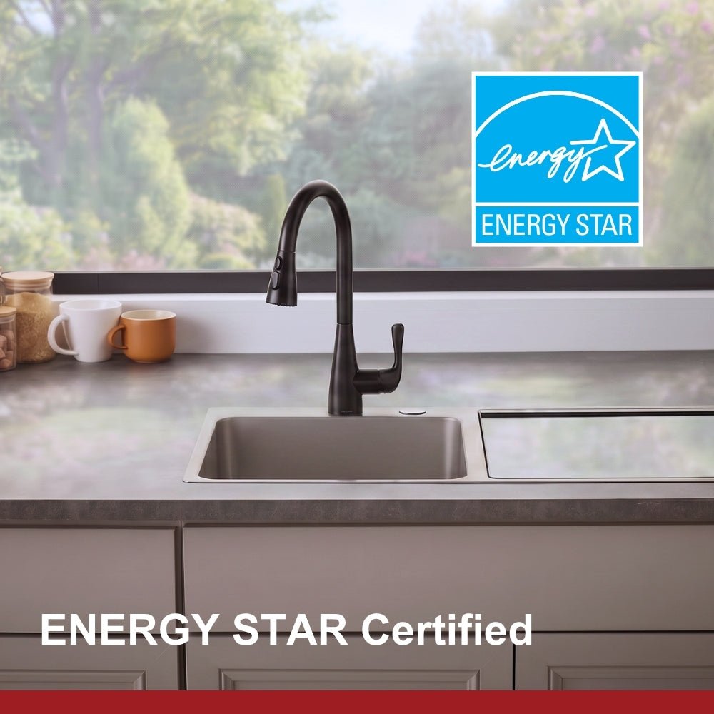 Energy Star Certified in-sink dishwasher installed under counter above kitchen sink