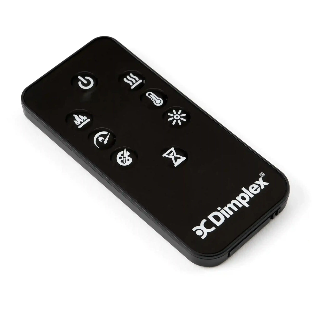 Dimplex remote control with temperature and flame setting icons