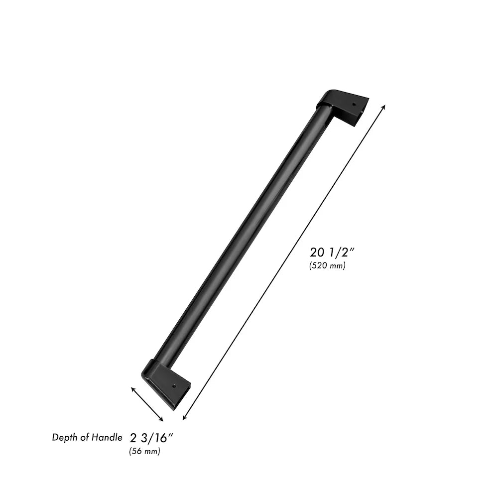 Black stainless steel drawer handle, 20 1/2 in length, 2 3/16 in depth
