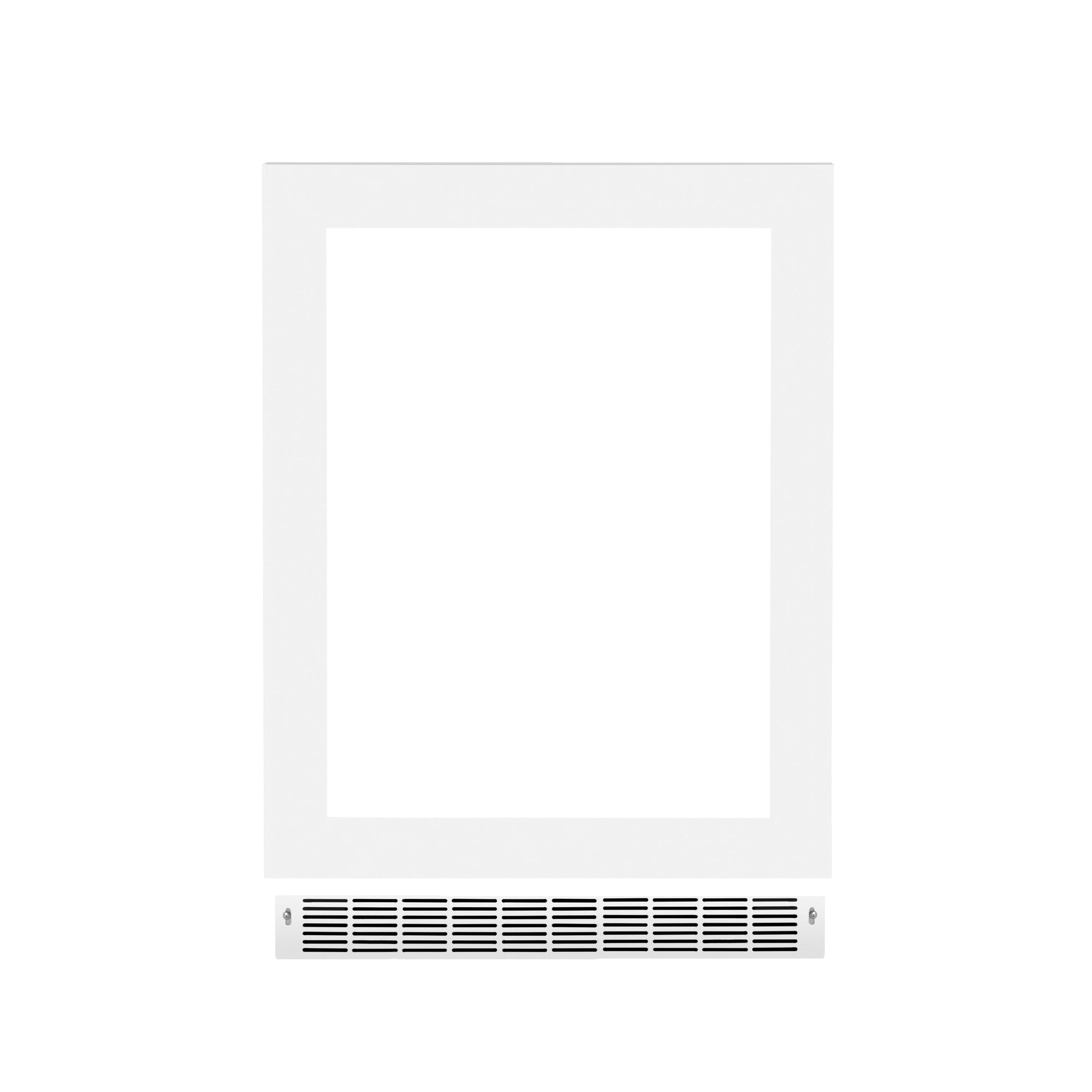 ZLINE undercounter refrigeration door in white matte with bottom vent grille