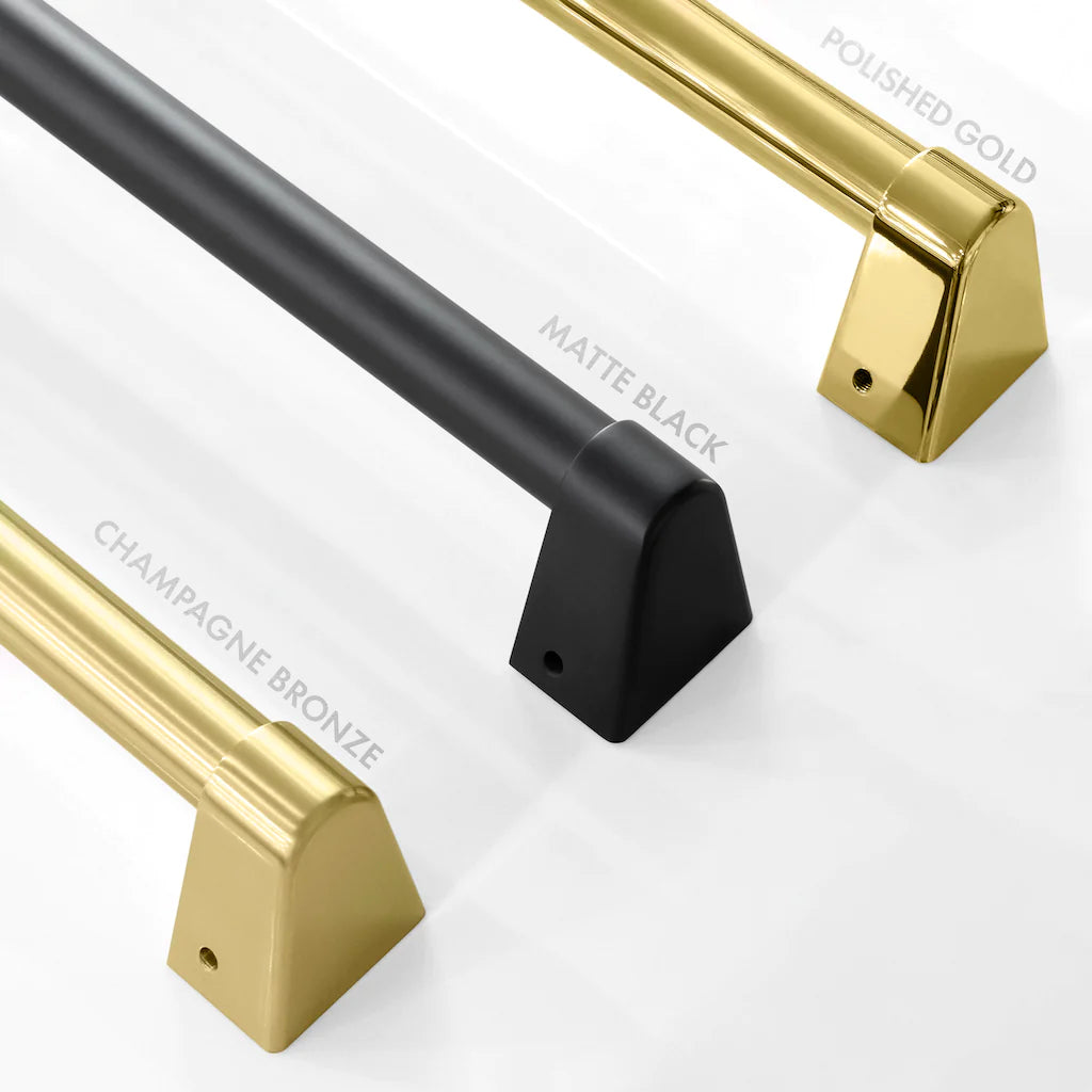 Matte black wine cooler door handle corner bracket with mounting holes