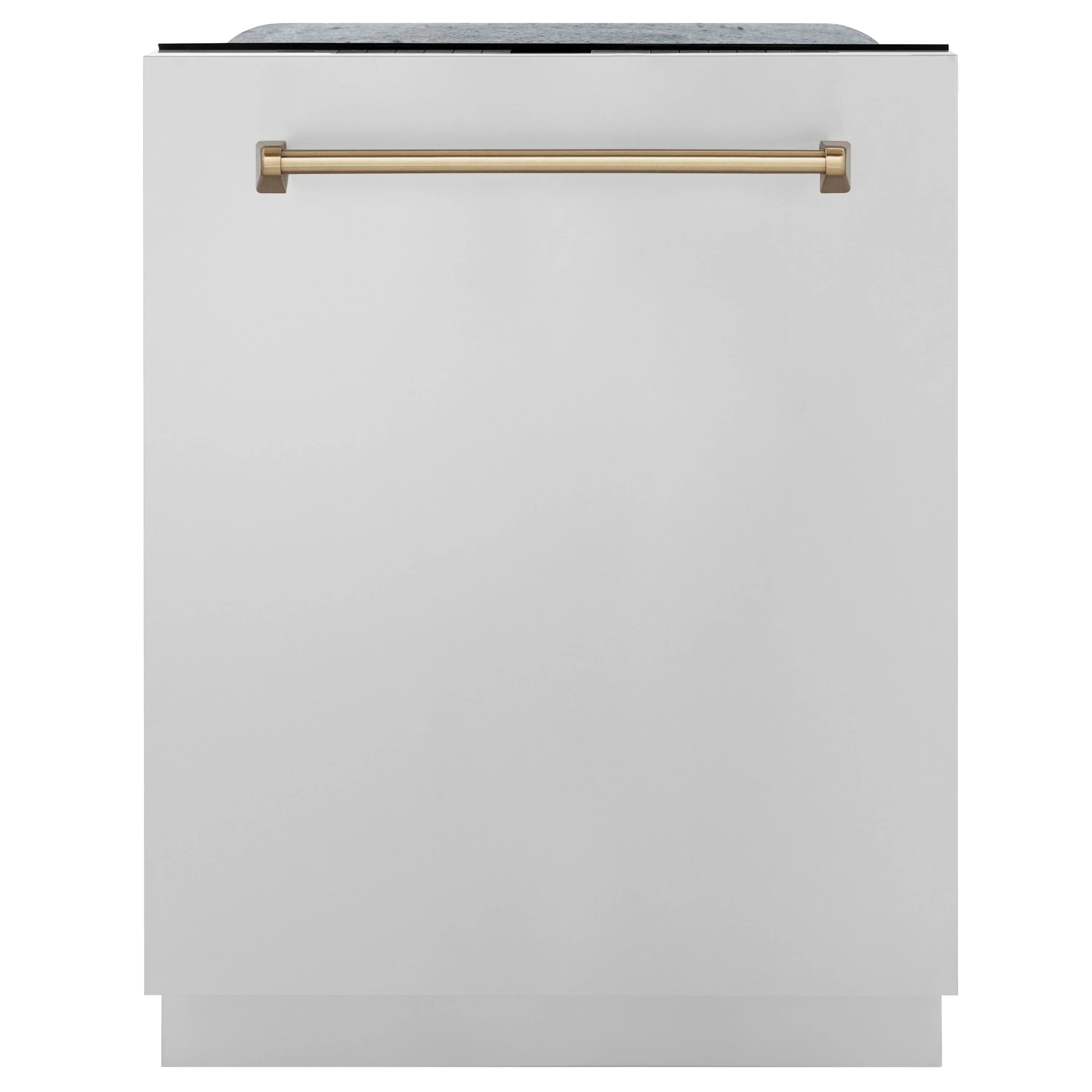 French door refrigerator front with champagne bronze horizontal handle