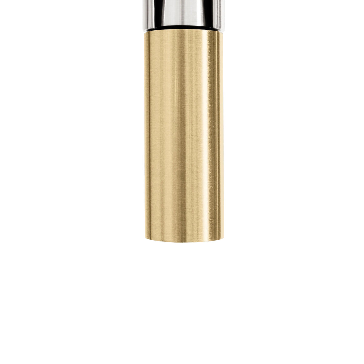 Champagne bronze faucet sprayer head with smooth cylindrical surface and chrome collar