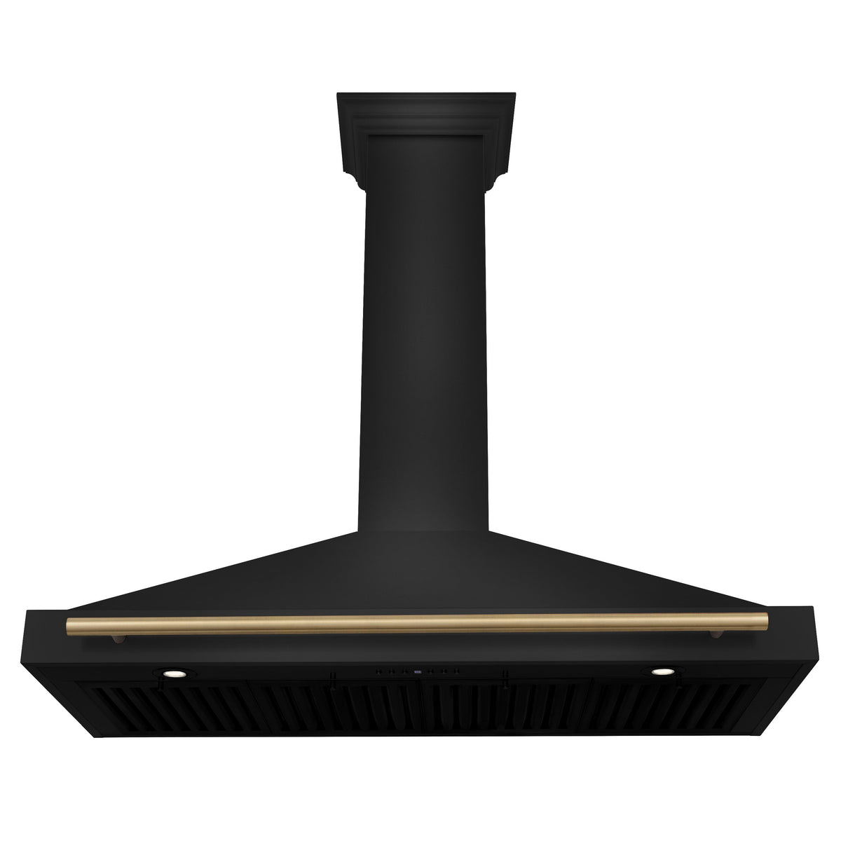 ZLINE 48-Inch Autograph Edition Outdoor Black Stainless Steel Wall Mount Range Hood with Champagne Bronze Handle (BSKB4Z-48-CB)