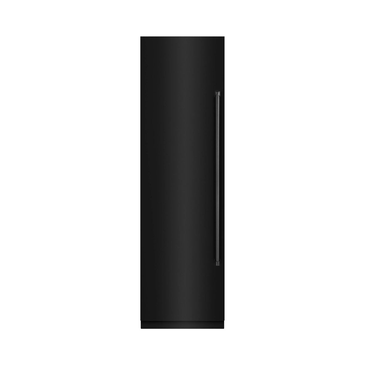 Black stainless steel refrigerator and freezer column door with vertical handle