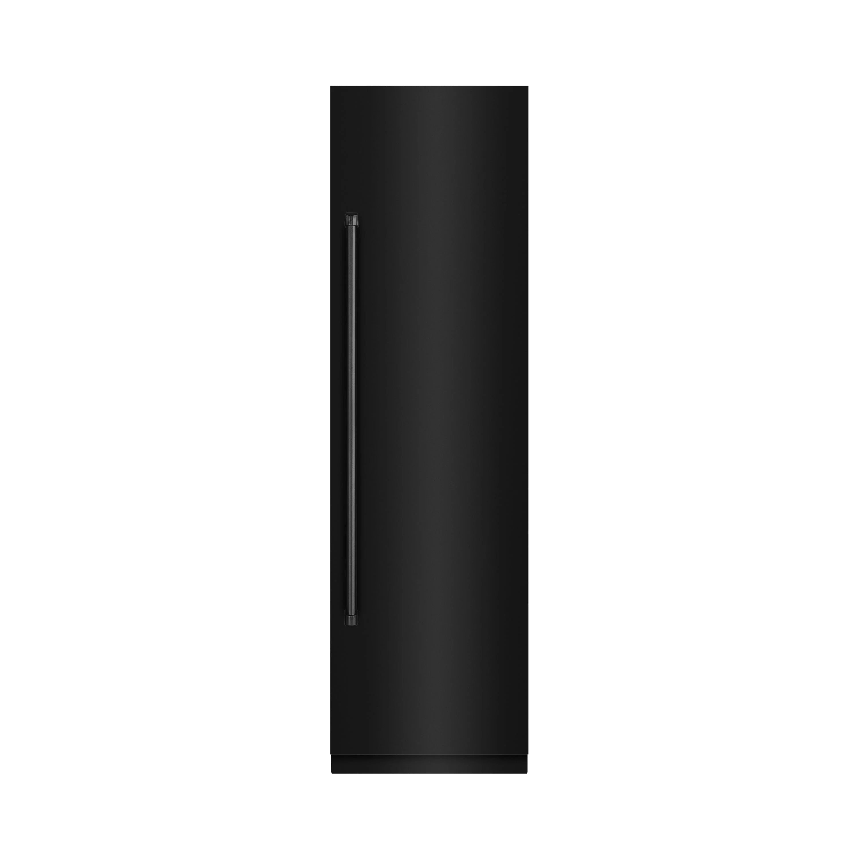 Black stainless steel column refrigerator exterior with slim side handle
