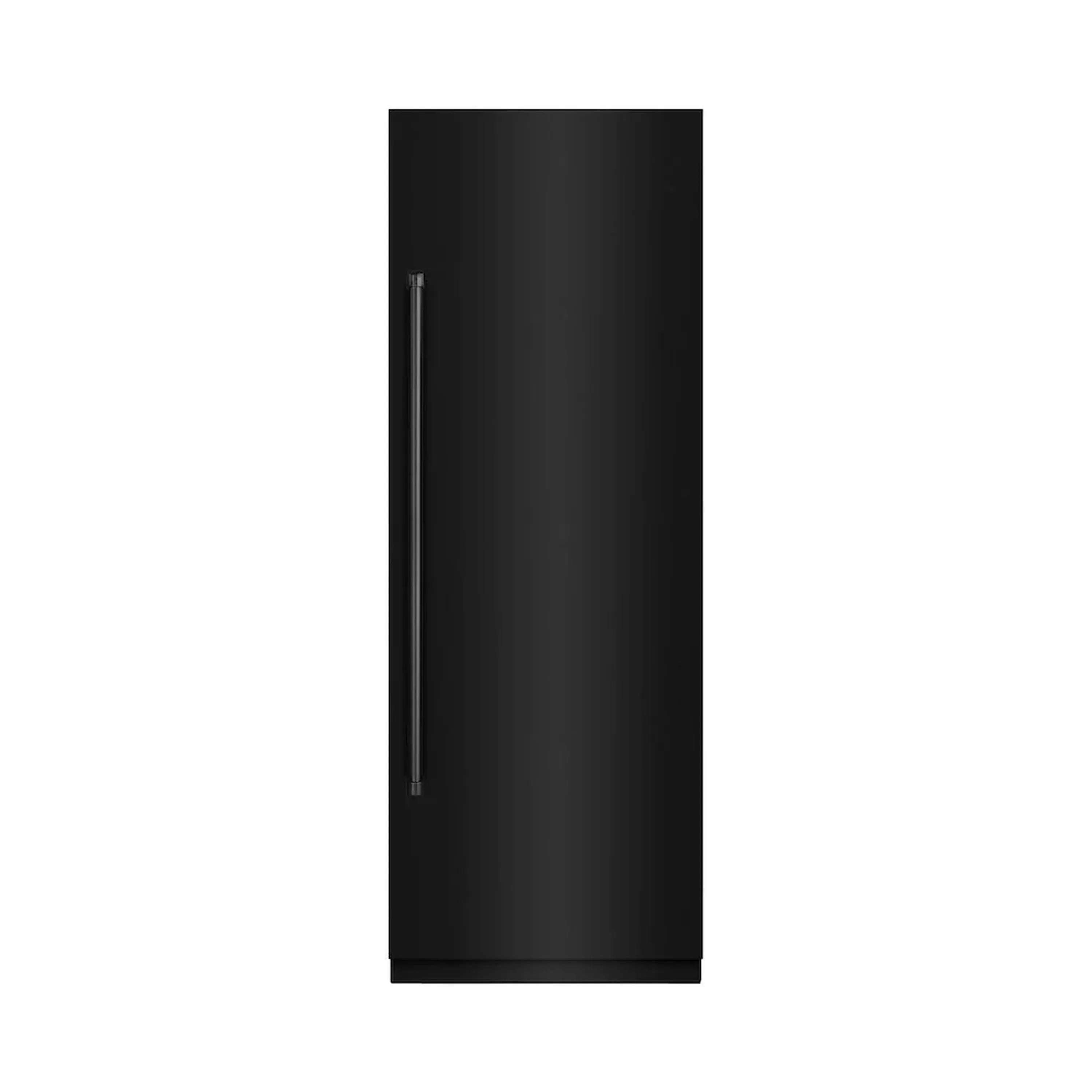 Black stainless column refrigerator with front door and slim handle