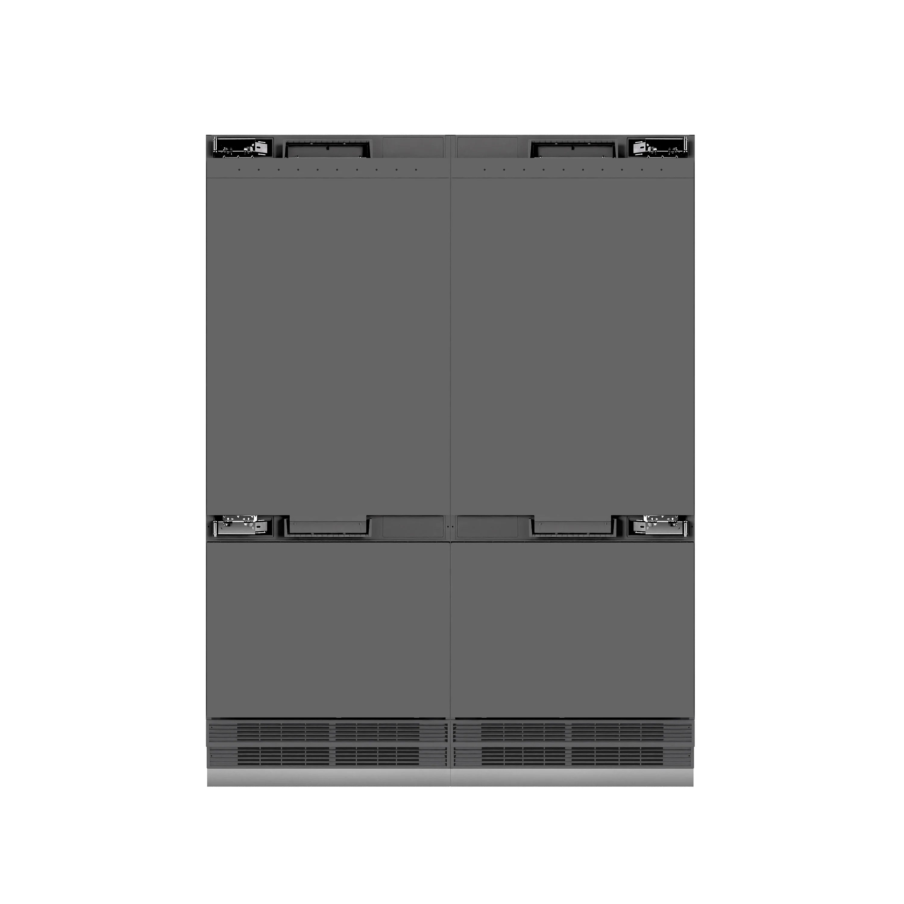 Built-in bottom-freezer refrigerator, panel-ready frame with graphite gray interior