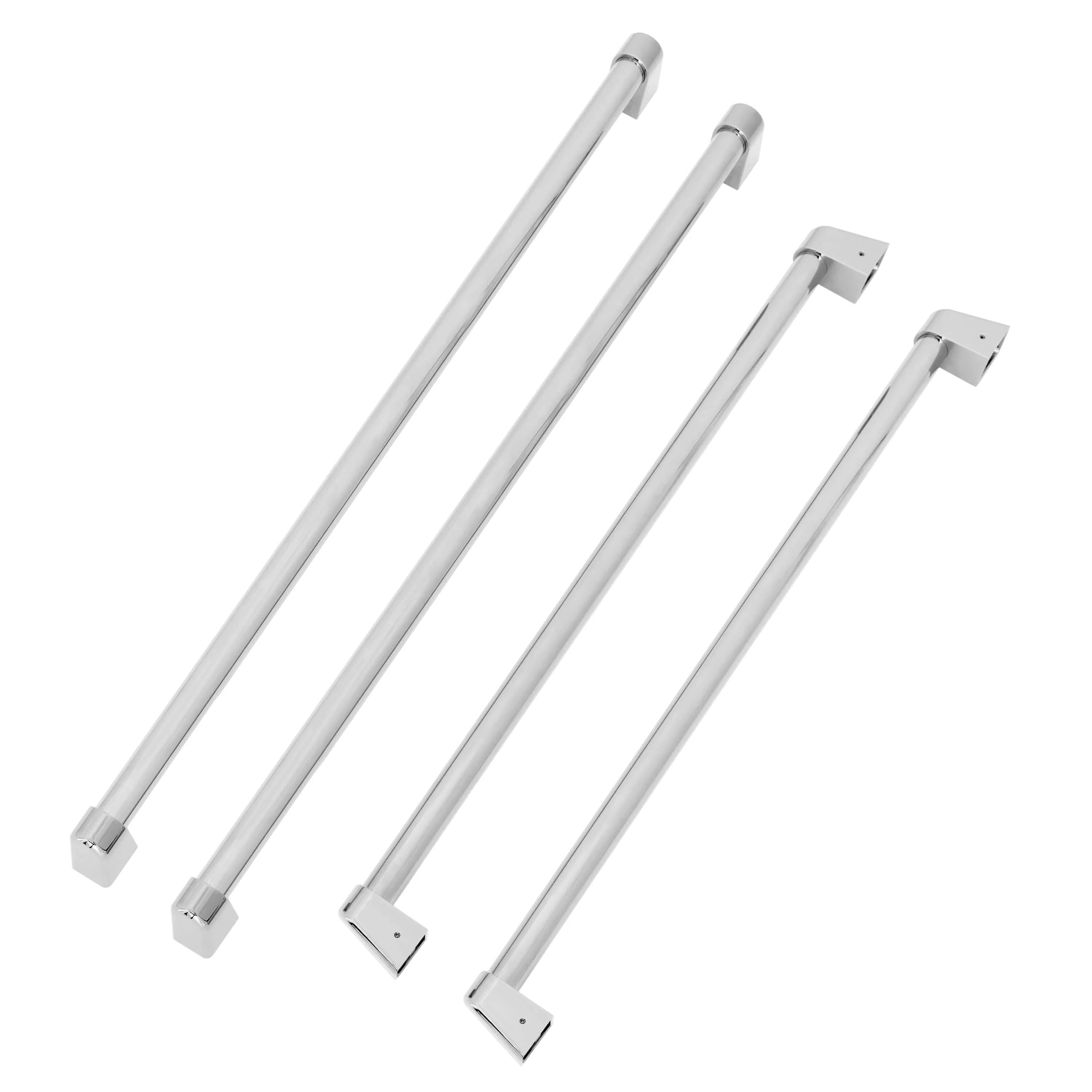 Fingerprint-resistant stainless steel refrigerator handle set, two long bars with end caps