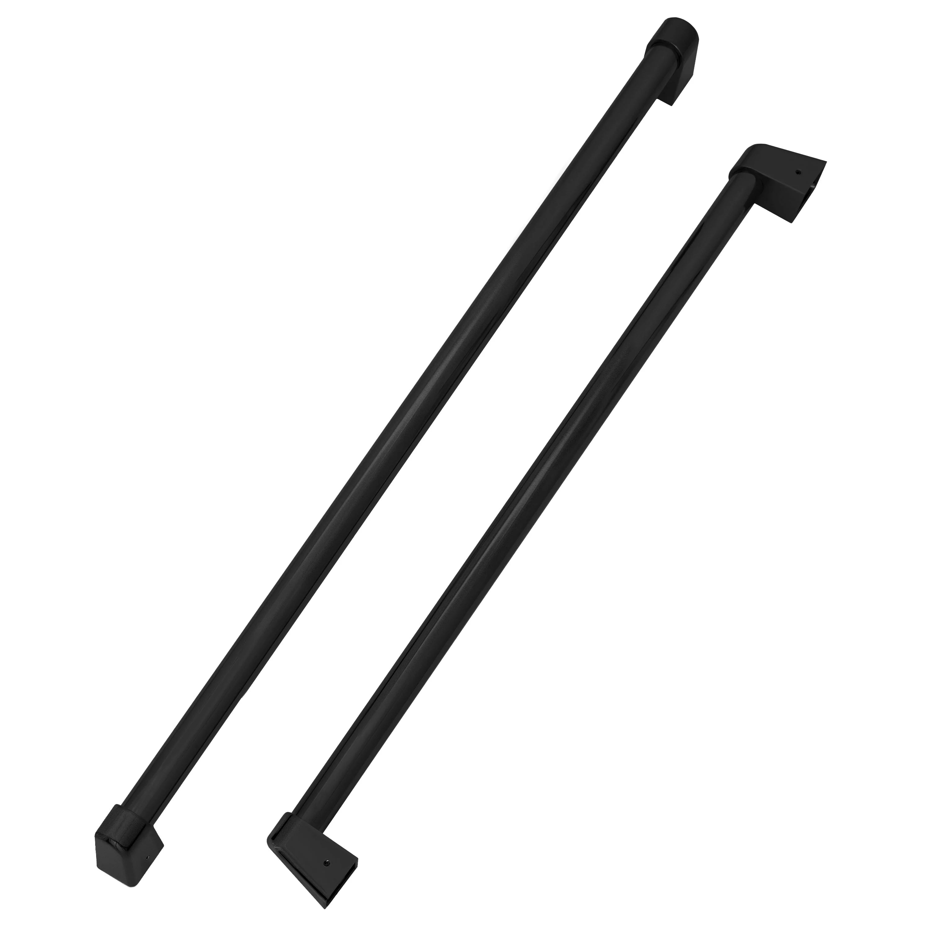 Matte black built-in refrigerator handle, long bar with square end caps
