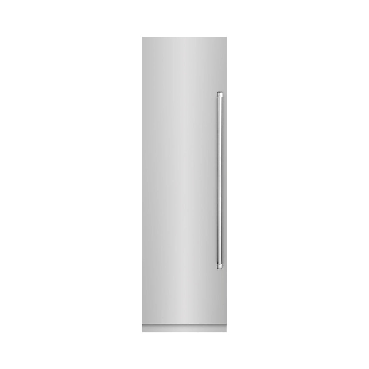 Stainless steel column freezer side view with slim vertical handle