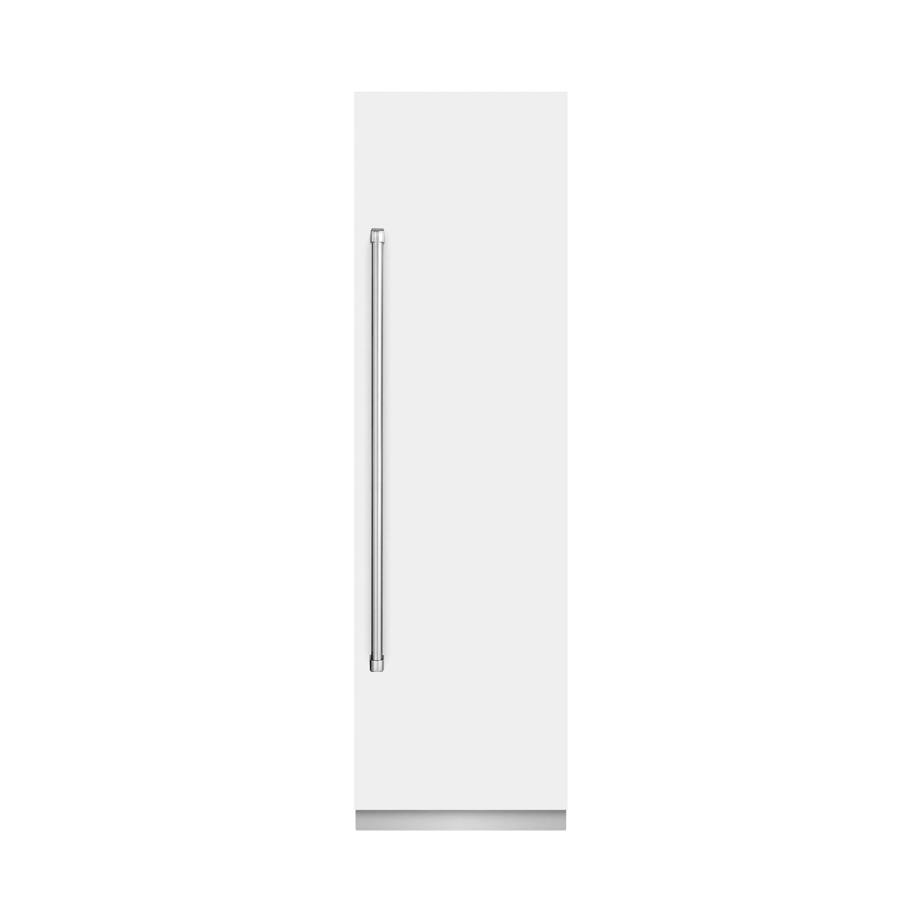 White matte column refrigerator/freezer with slim vertical handle