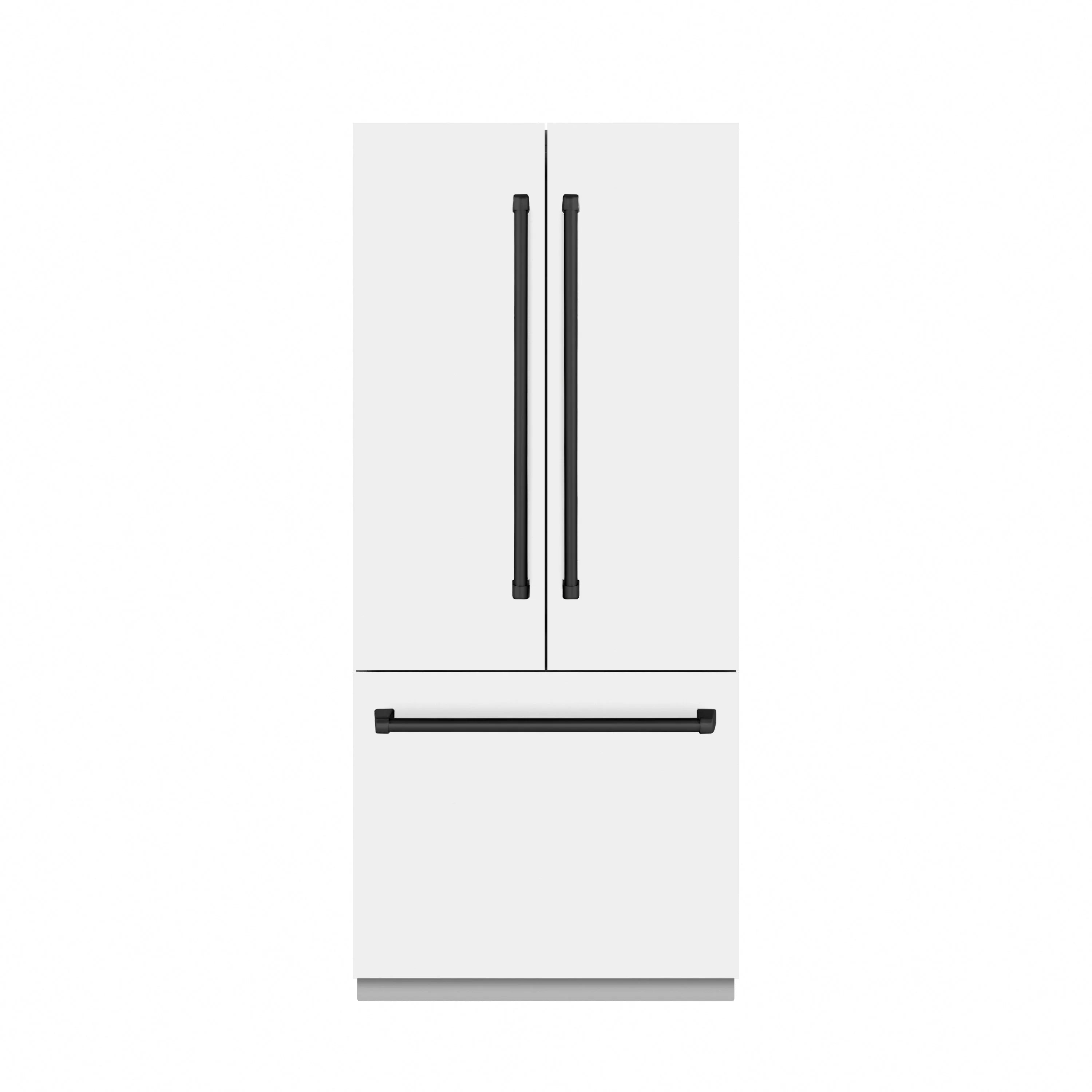 Refrigerator handle set with two vertical bars and a horizontal bar