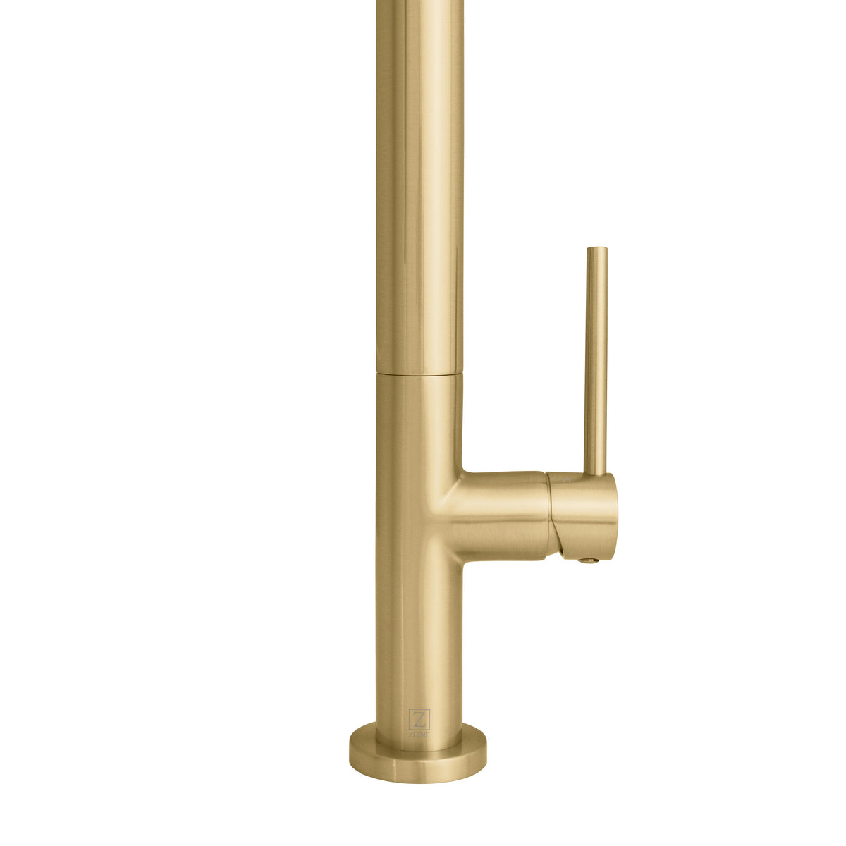 Champagne bronze kitchen faucet base with side outlet and control lever