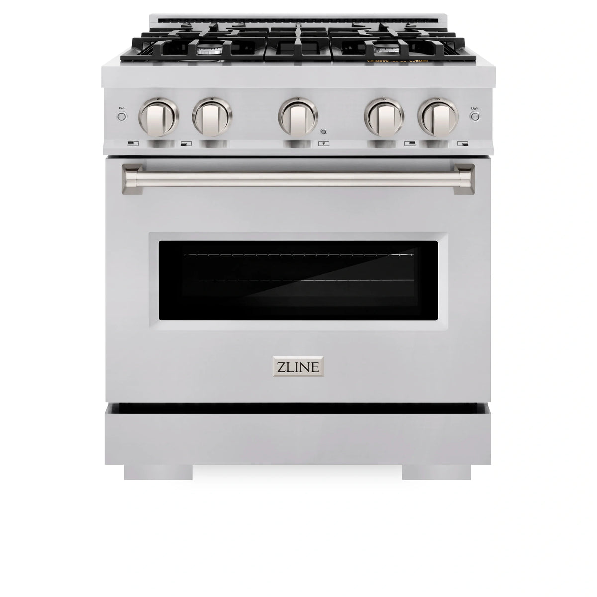 ZLINE 4-Piece Appliance Package - 30-Inch Classic Dual Fuel Range, Refrigerator with Water Dispenser, Dishwasher, and 24-Inch Microwave Drawer in Stainless Steel
