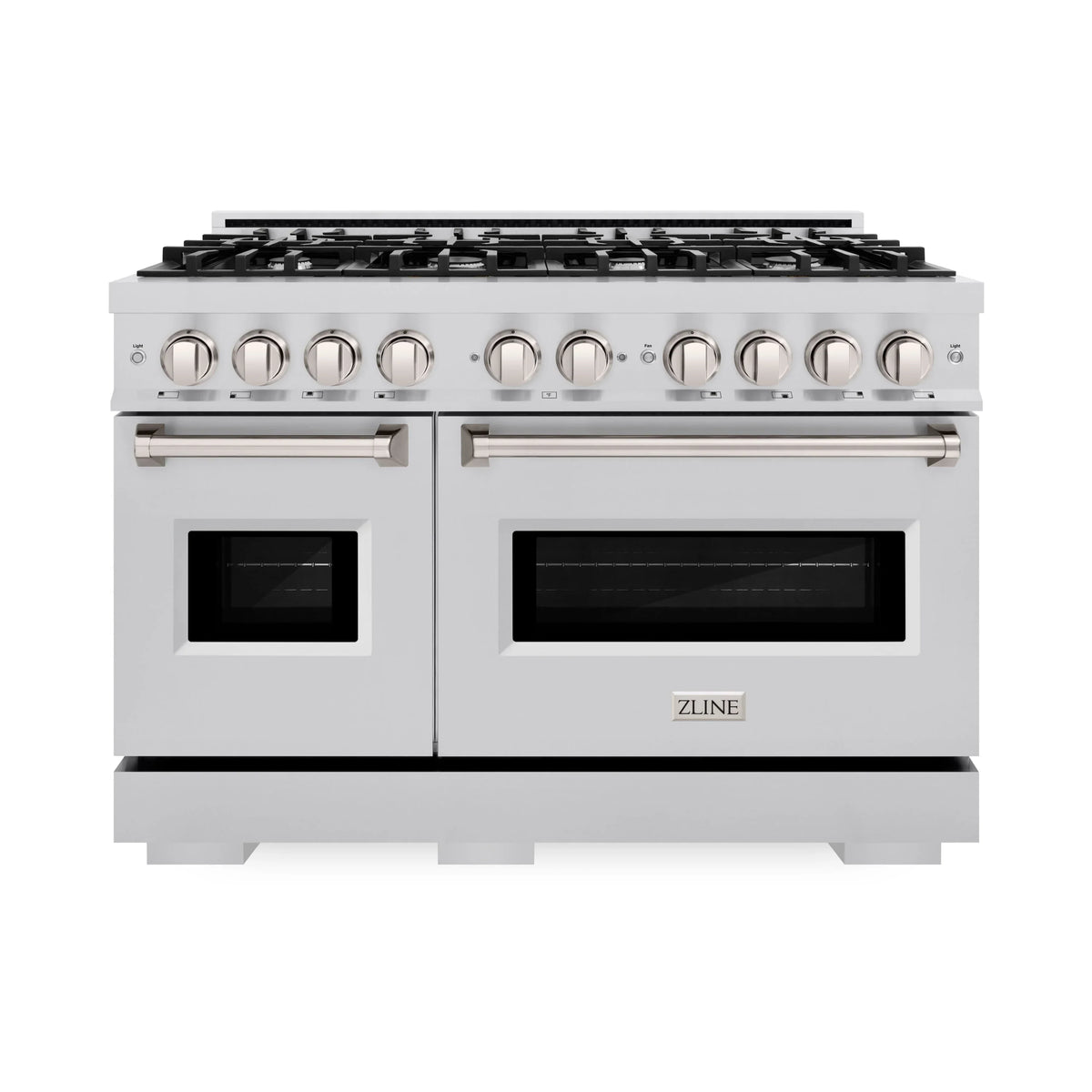 ZLINE 4-Piece Appliance Package - 48-Inch Classic Gas Range, Refrigerator with Water Dispenser, Dishwasher, and 24-Inch Microwave Drawer in Stainless Steel