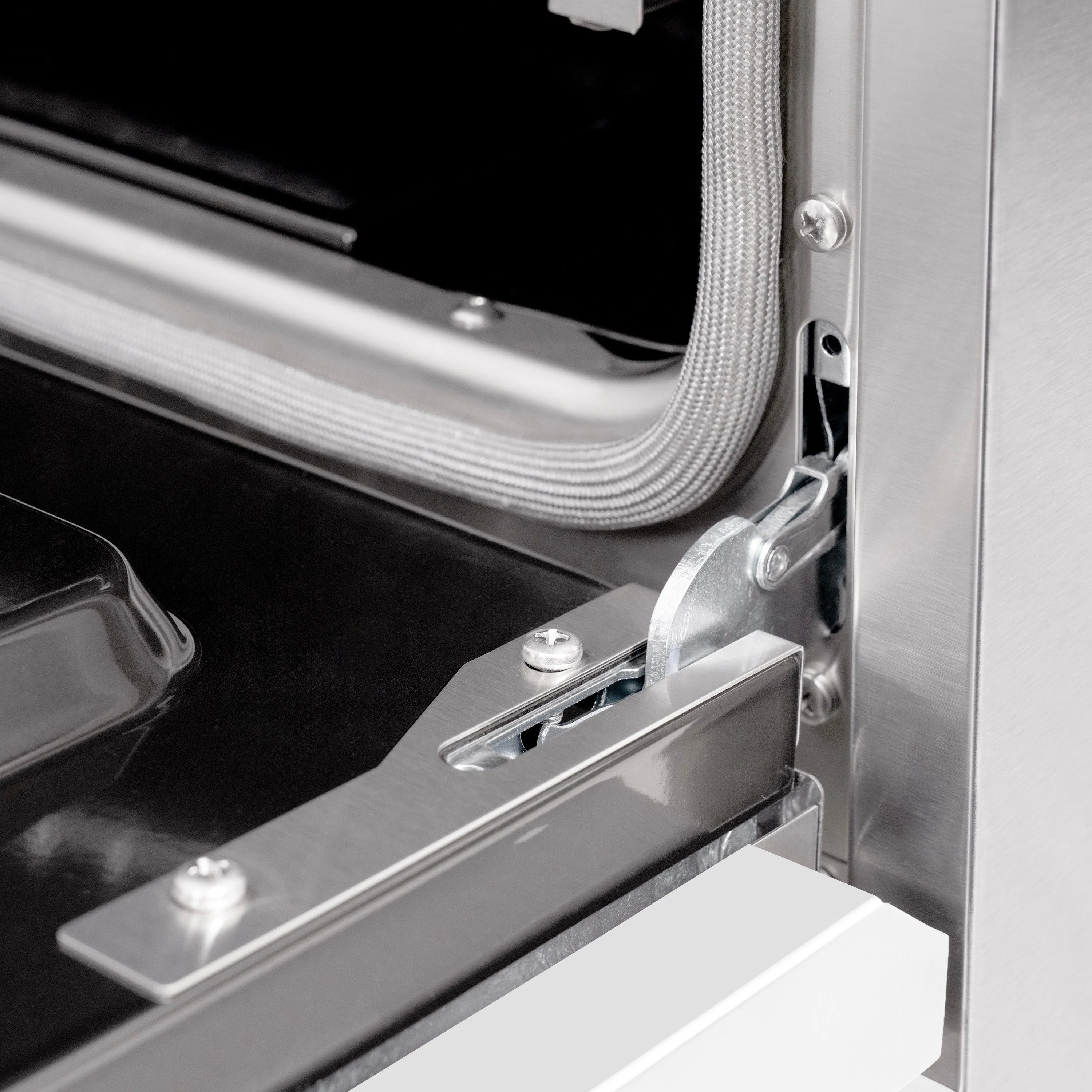 ZLINE dual fuel range oven door hinge and metal mounting bracket