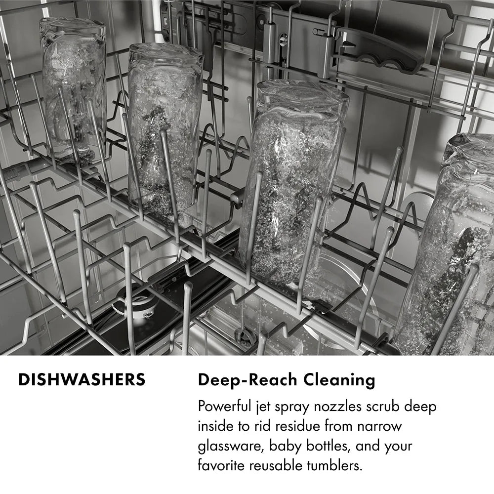 ZLINE 24-Inch Monument Series 3rd Rack Top Touch Control Dishwasher in Stainless Steel with Stainless Steel Tub, 44dBa (DWMT-304-24)