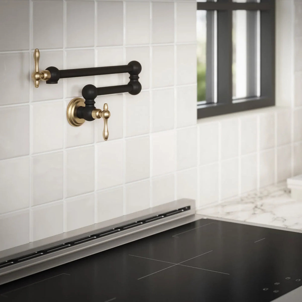 ZLINE Autograph Edition Rembrandt Pot Filler in Matte Black and Champagne Bronze (REM-FPF-ZMBCB)