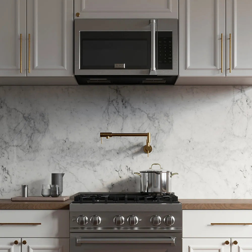 ZLINE Over-The-Range Microwave Oven and Hood Combo In Stainless Steel with Traditional Handle (MWO-OTR-H-30)