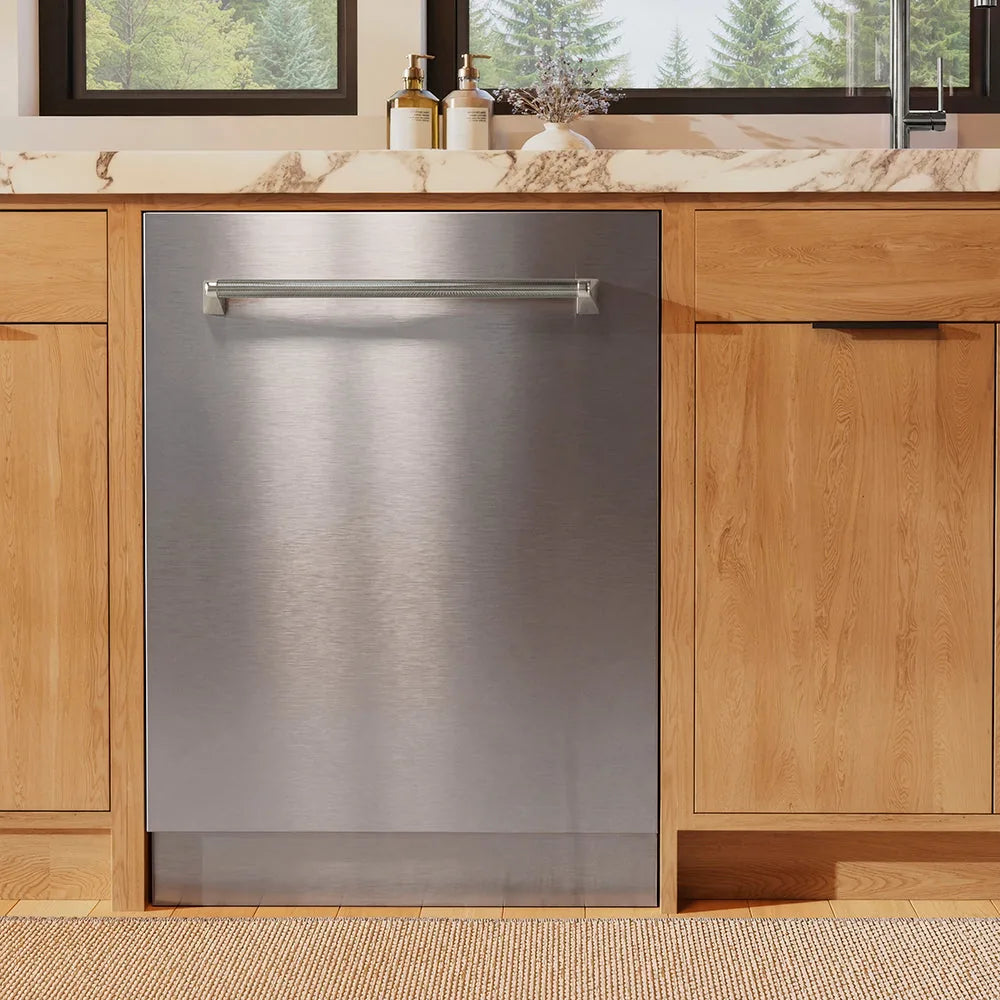 ZLINE Autograph 24-Inch Monument 3rd Rack Dishwasher with Polished Nickel Helix Handle, 44dBa