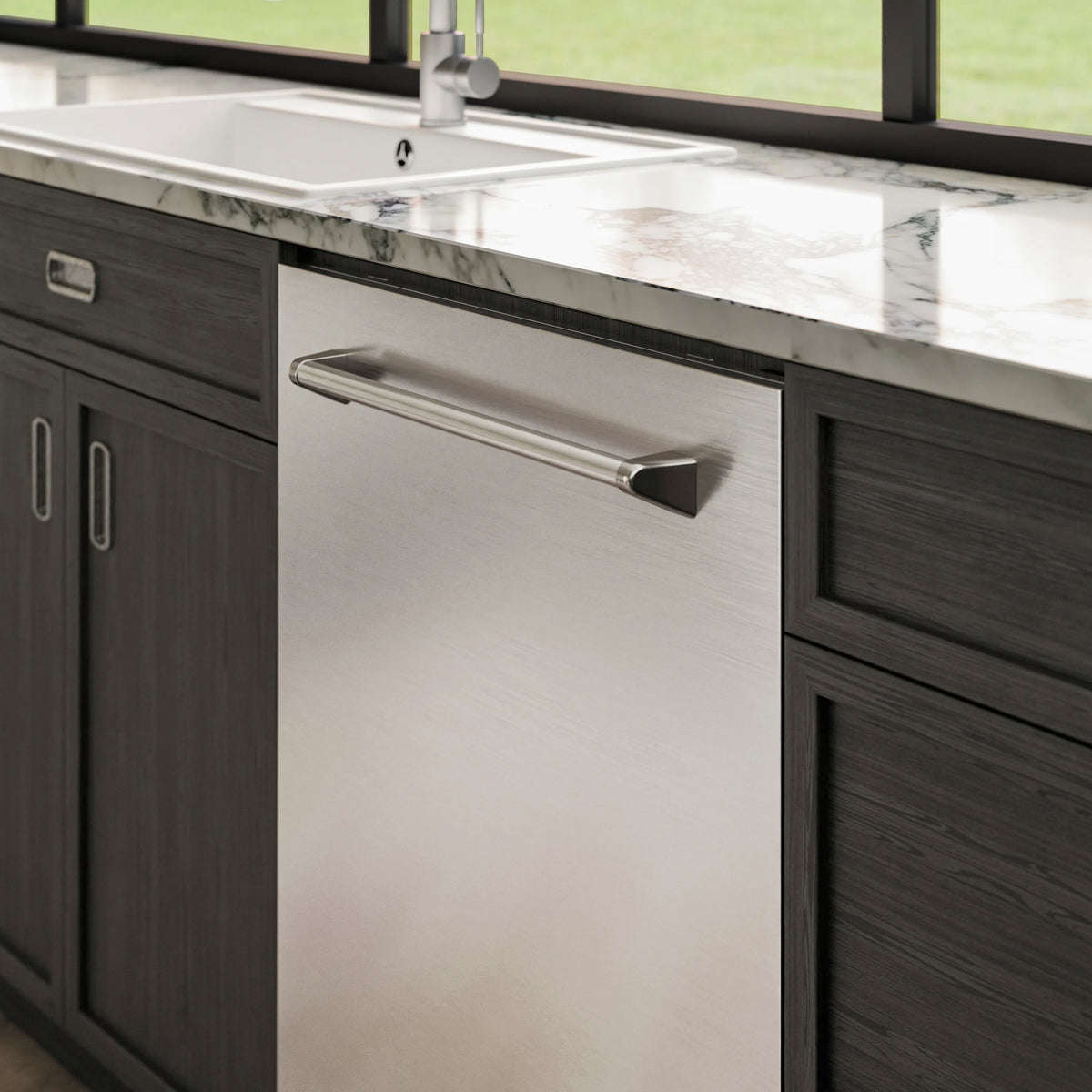 ZLINE 24-Inch Monument Series 3rd Rack Top Touch Control Dishwasher in Stainless Steel with Stainless Steel Tub, 44dBa