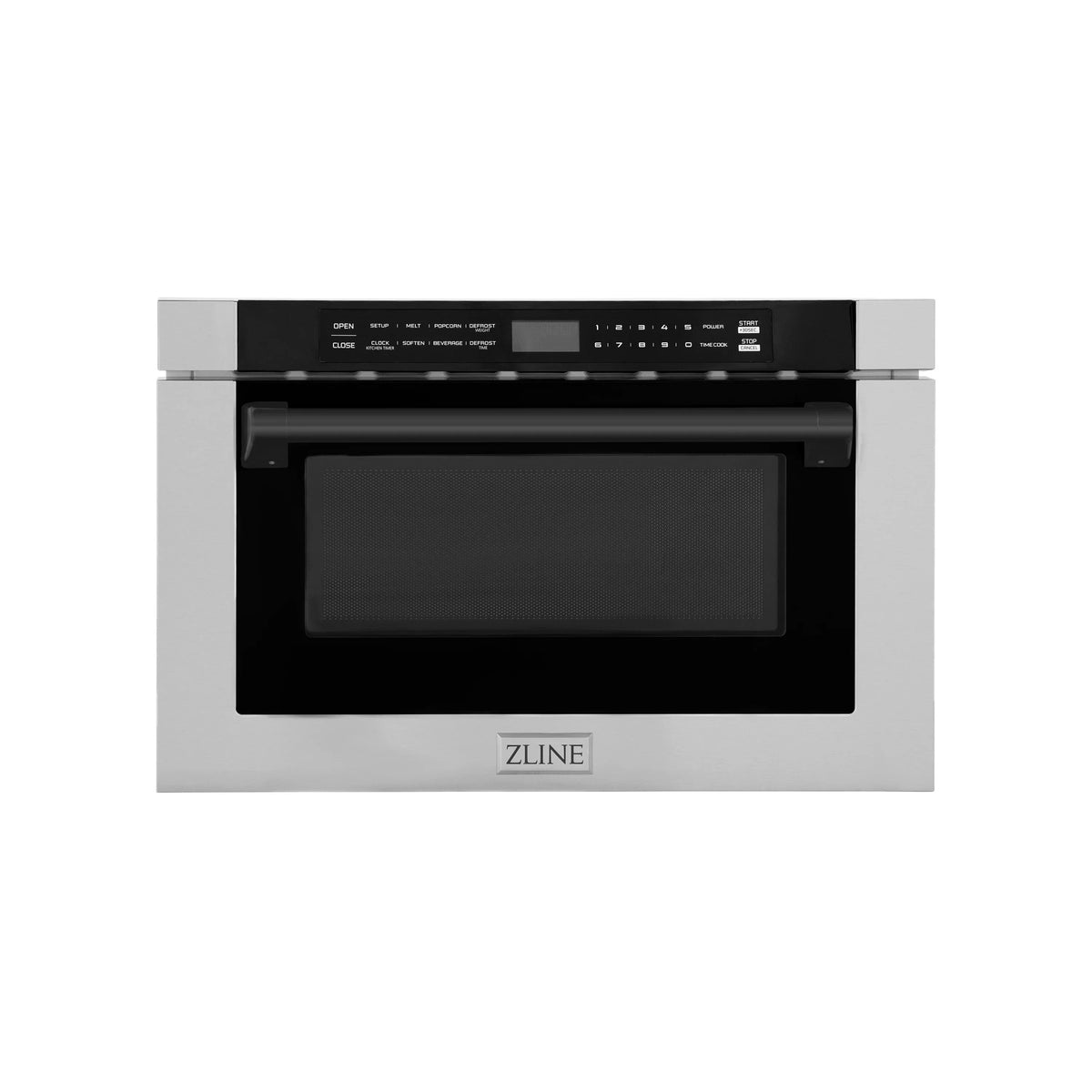 Stainless built-in oven front with matte black door and ZLINE control panel
