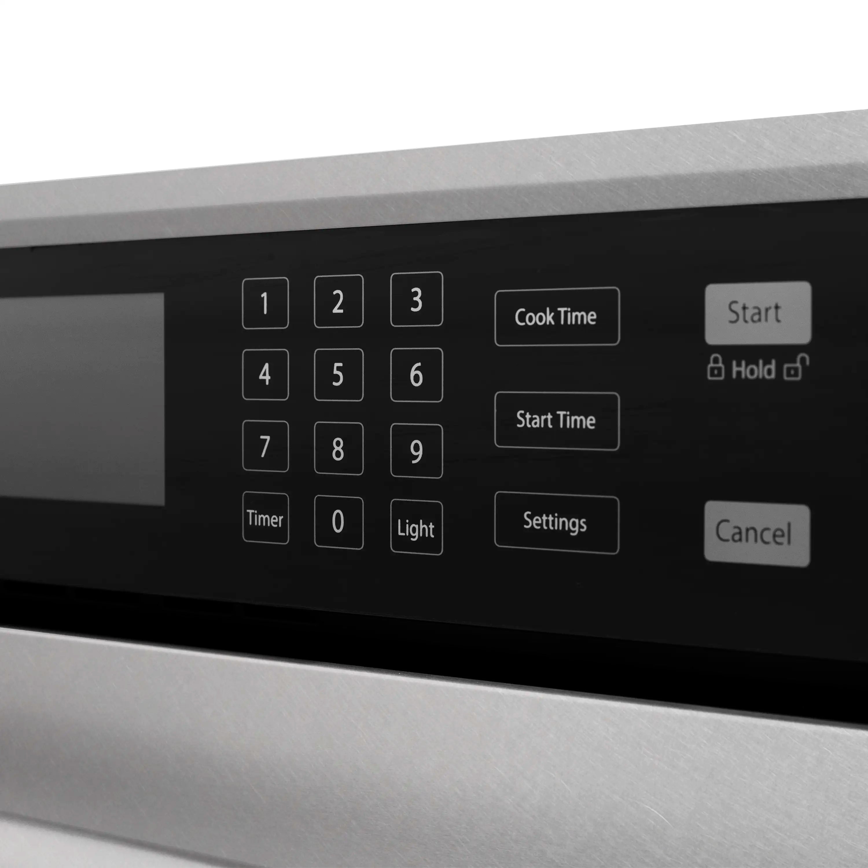 Oven control panel with numeric keypad, Cook Time, Start, Timer, Light, Settings
