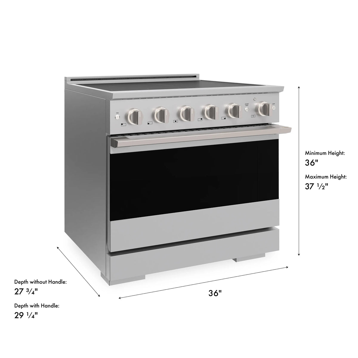 ZLINE 36-Inch 5.2 cu. ft. Marino Induction Range with 5 Element Cooktop and Electric Convection Oven in Stainless Steel (MINR36)