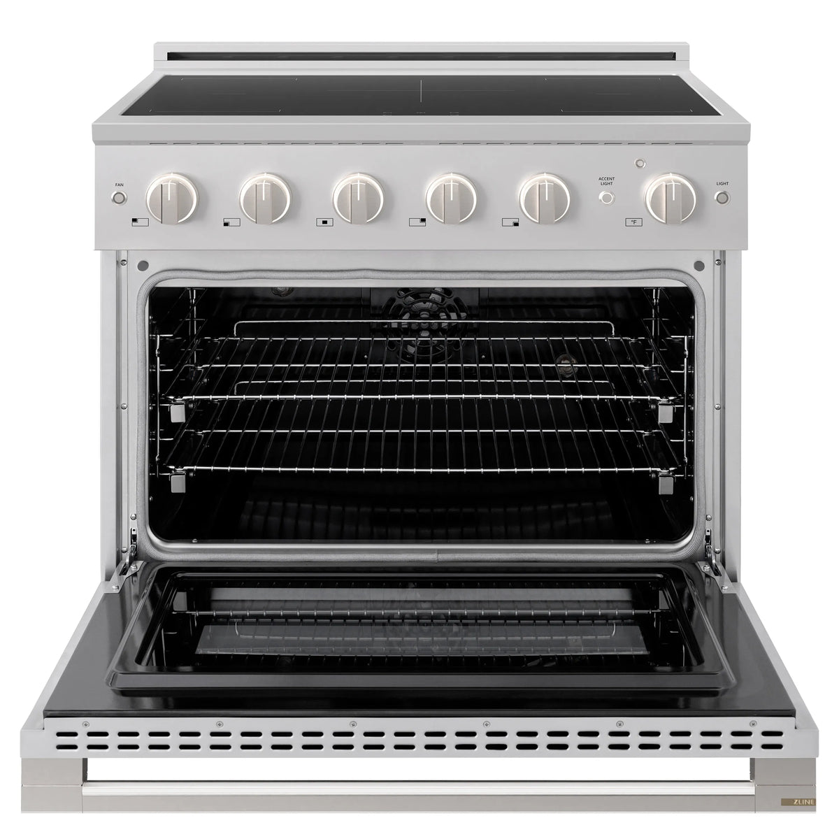 ZLINE 36-Inch 5.2 cu. ft. Marino Induction Range with 5 Element Cooktop and Electric Convection Oven in Stainless Steel (MINR36)