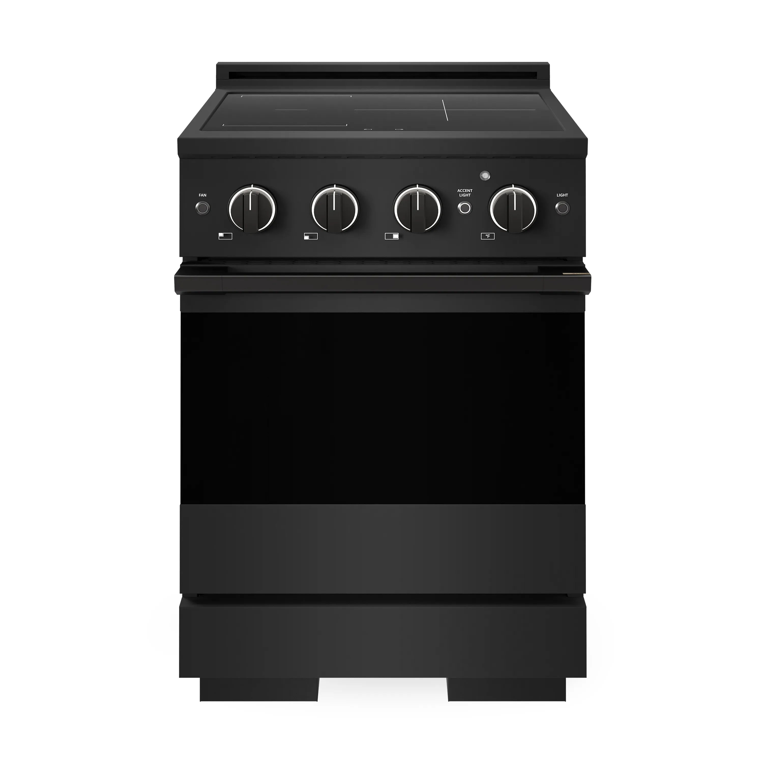 ZLINE 24-Inch 3.2 cu. ft. Marino Induction Range with 3 Element Cooktop and Electric Convection Oven in Black Stainless Steel (MINRB-24)
