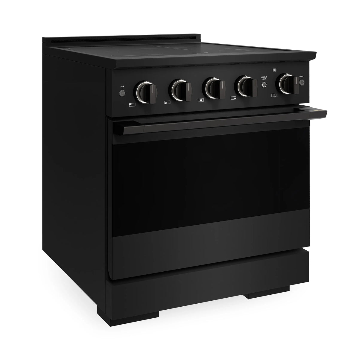 ZLINE 30-Inch 4.2 cu. ft. Marino Induction Range with 4 Element Cooktop and Electric Convection Oven in Black Stainless Steel (MINRB-30)