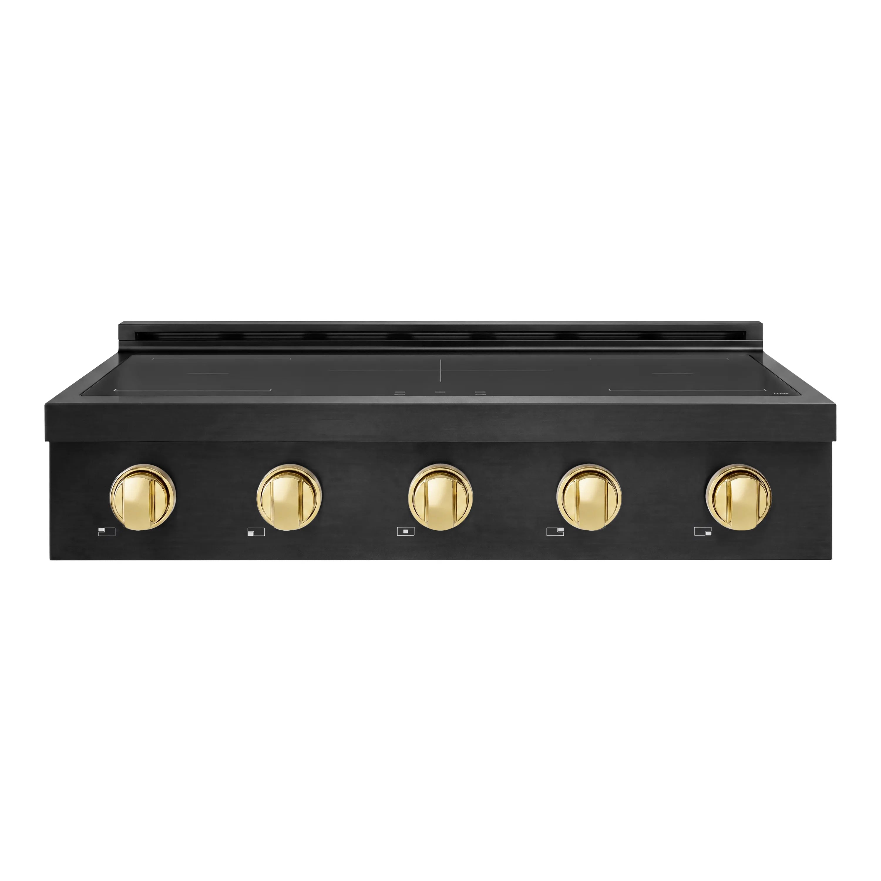 ZLINE Autograph Edition 36-Inch Paramount Induction Rangetop with 5 Element Cooktop in Black Stainless Steel and Polished Gold Accents (SINRTBZ-36-G)
