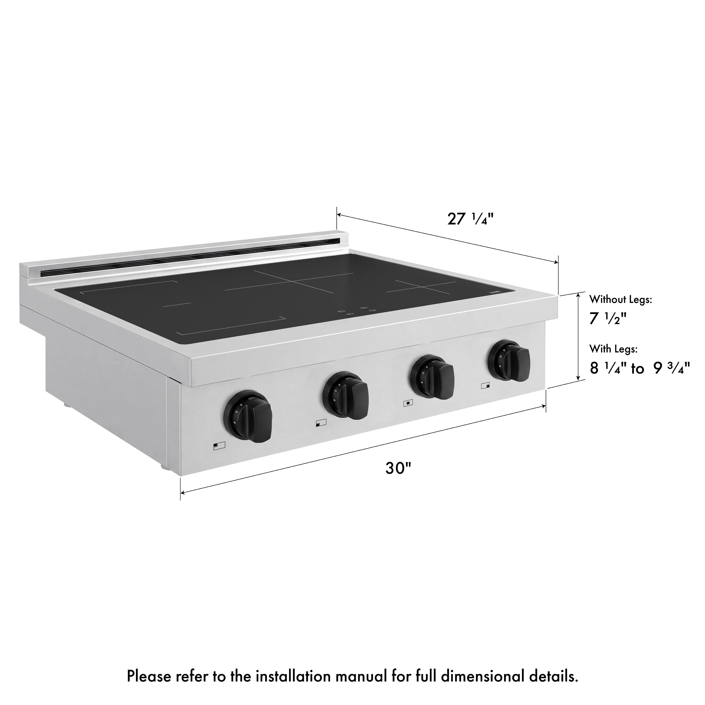 ZLINE Autograph Edition 30 in. Paramount Induction Rangetop with 4 Element Cooktop in Stainless Steel and Matte Black Accents (SINRTZ-30-MB)