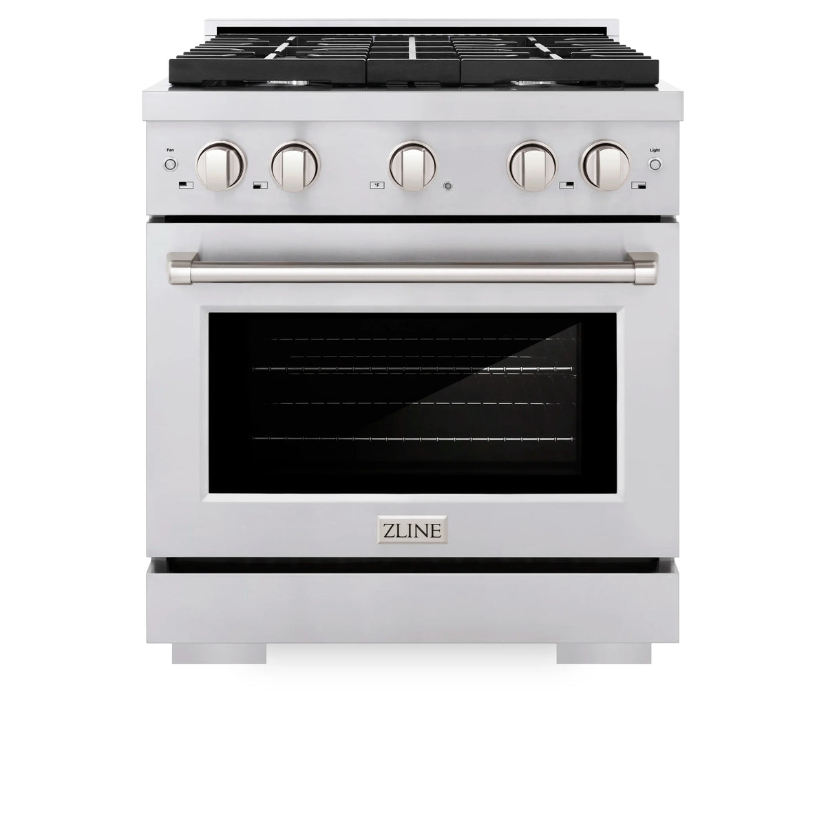 ZLINE 4-Piece Appliance Package - 30-Inch Paramount Dual Fuel Range, Refrigerator, Tall Tub Dishwasher & Over-the-Range Microwave in Stainless Steel