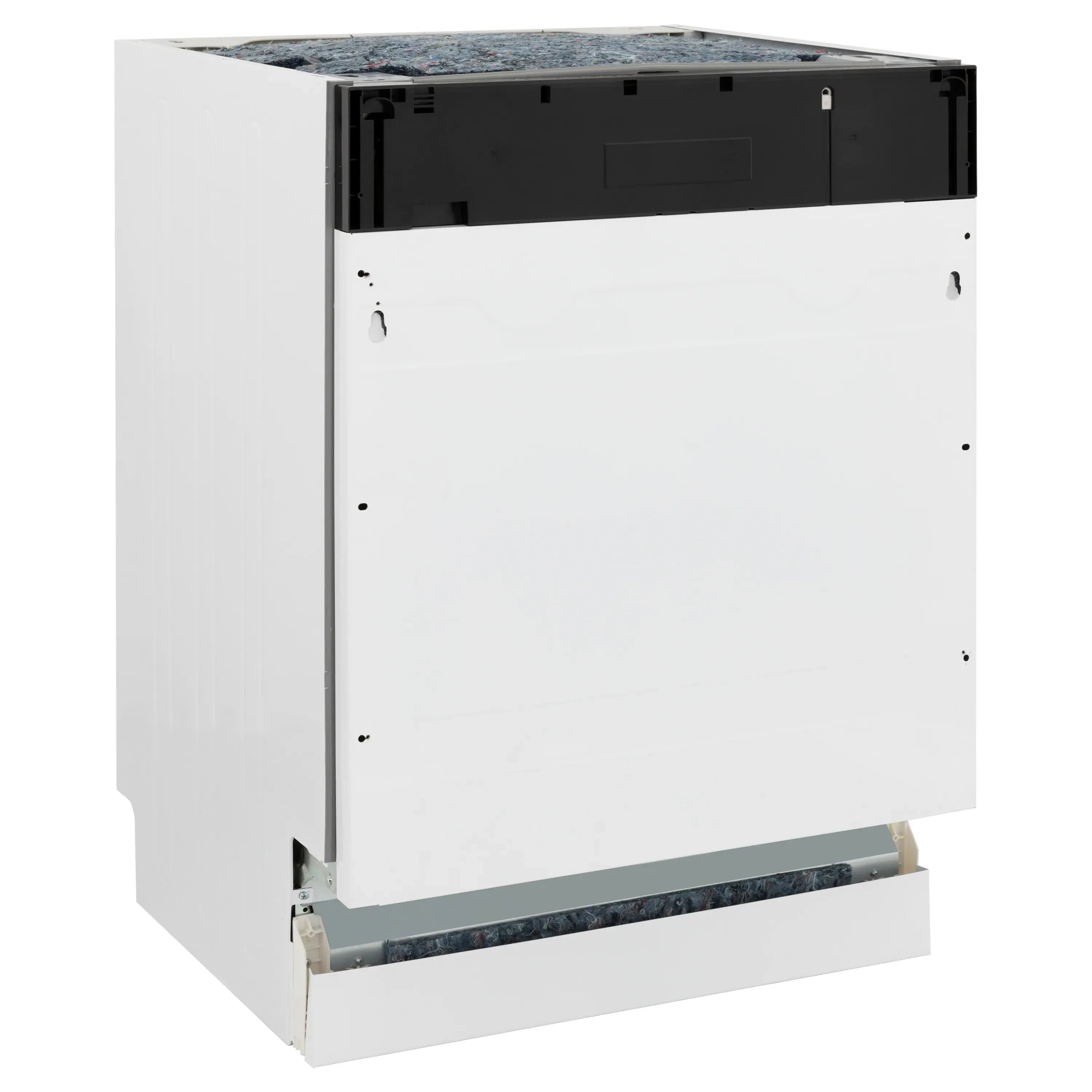 Tall built-in dishwasher front with blank panel door and lower access panel
