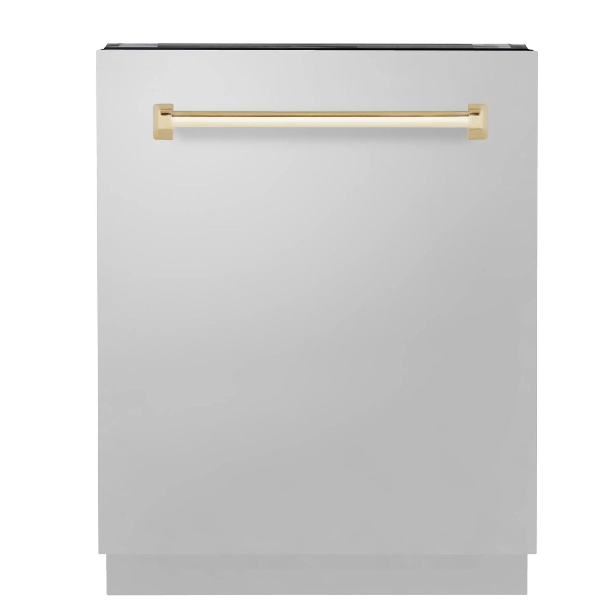 ZLINE Autograph Edition 24-Inch 3rd Rack Top Control Tall Tub Dishwasher in Stainless Steel with Gold Handle, 51dBa (DWVZ-304-24-G)