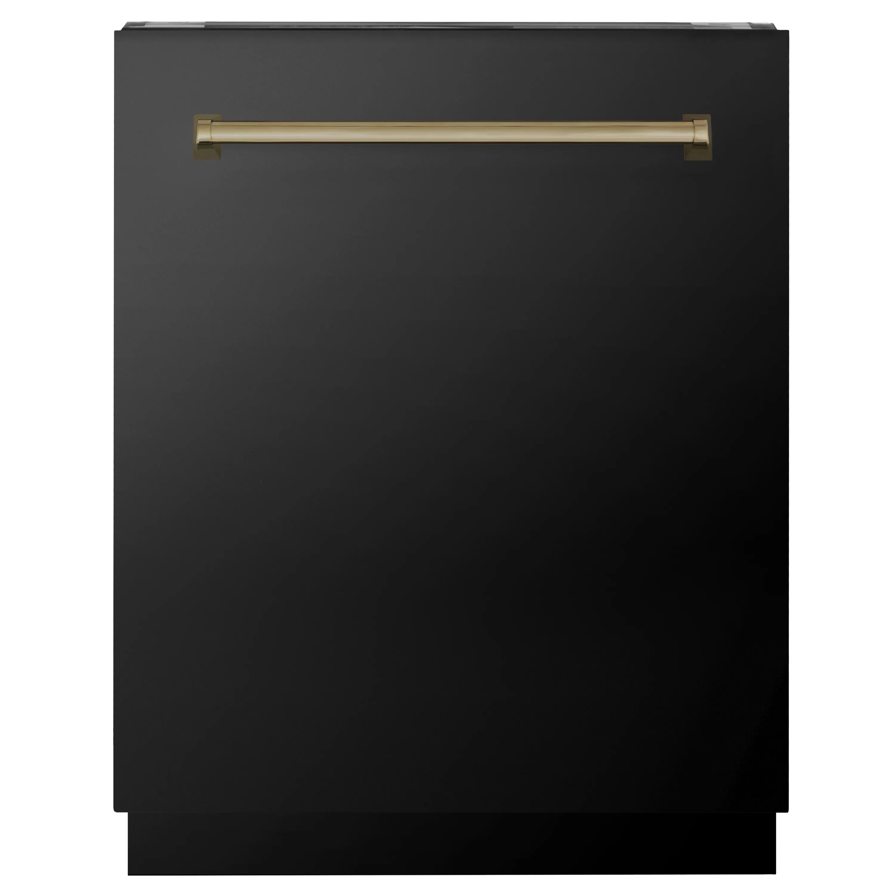 Black tall tub dishwasher front with champagne bronze handle
