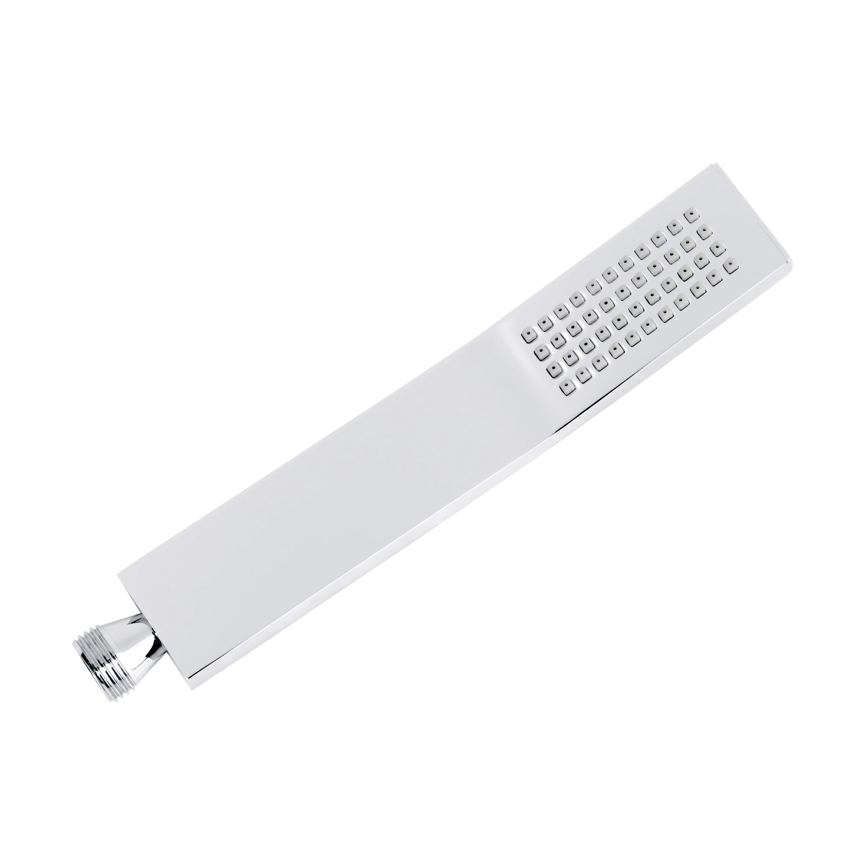 Chrome 12-inch square rainfall shower head with spray nozzles