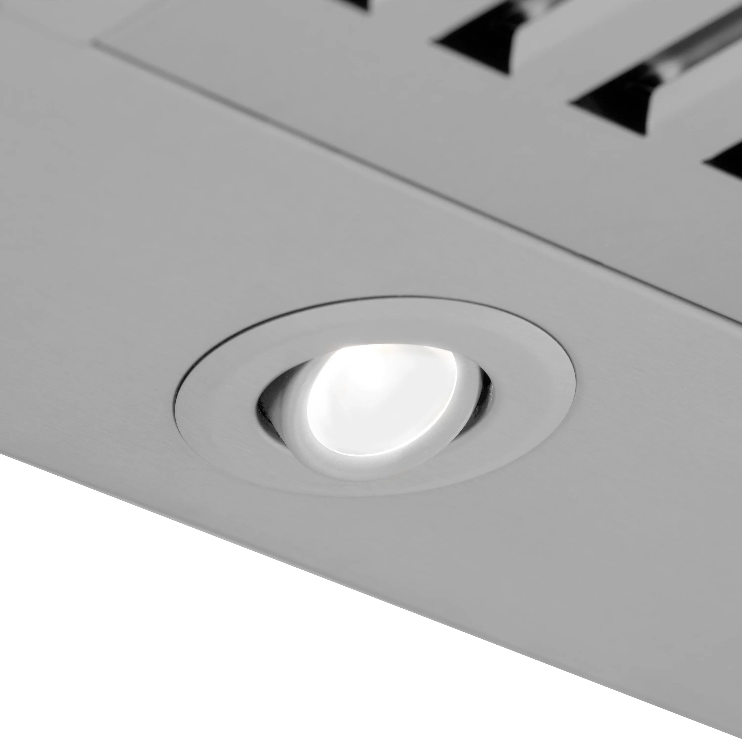 Stainless steel range hood spotlight with circular bezel