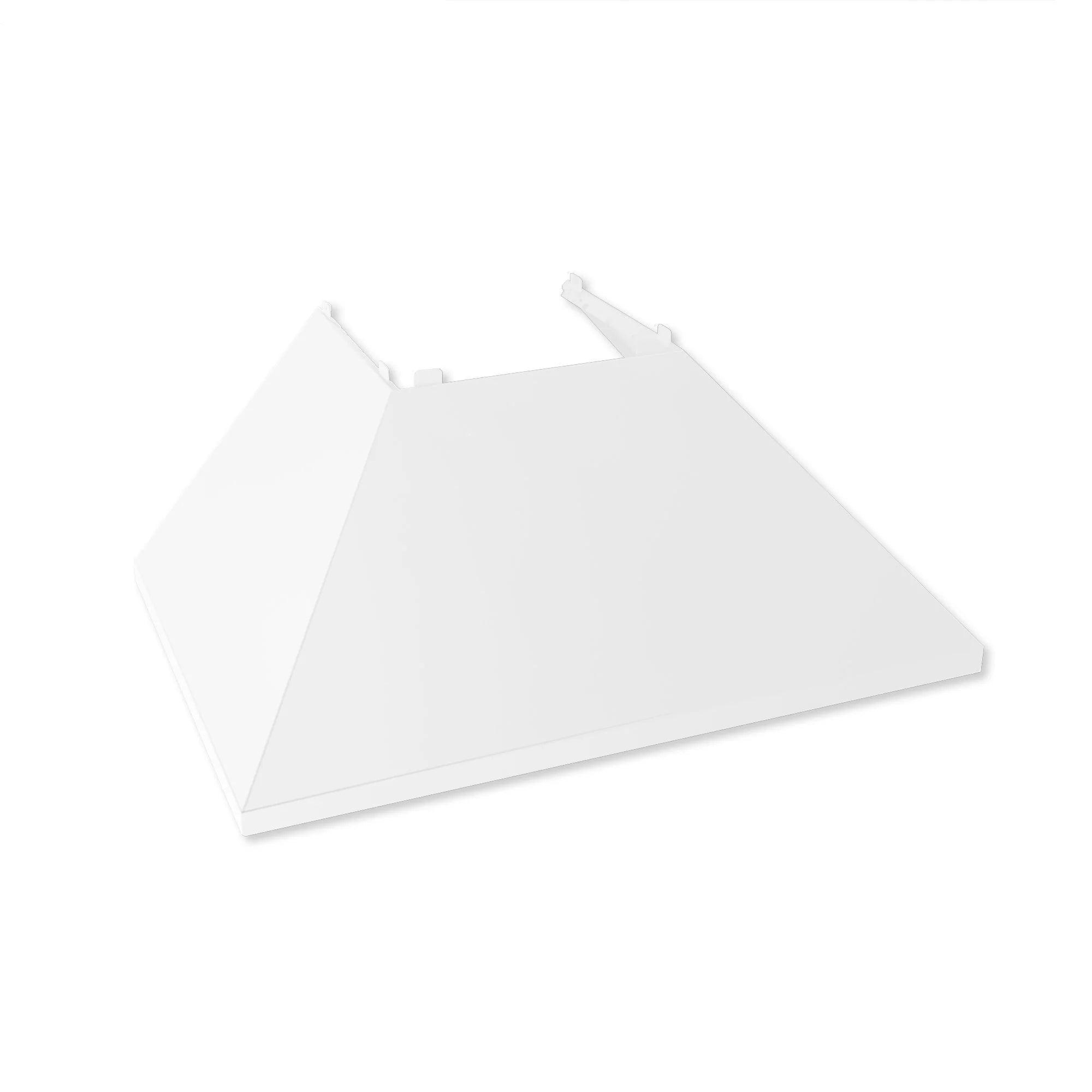 White range hood chimney cover panel set with curved top and side tabs