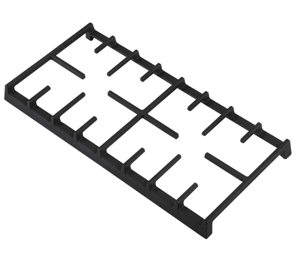 Black cast-iron cooktop grate insert for gas burner spacing